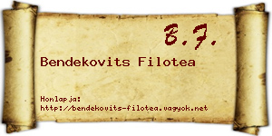 Bendekovits Filotea névjegykártya